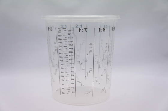 China 2240ml Disposable Mixing cup Auto Plastic Single Use plastic pots measuring printed cup calibrated-up cup supplier