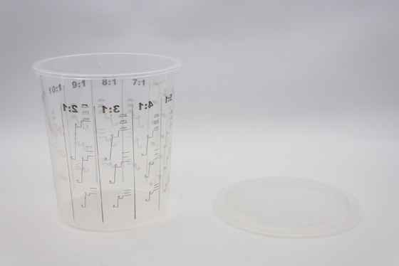 650 ml Disposable Mixing cup Auto Plastic Single Use plastic pots measuring printed cup calibrated-up cup supplier