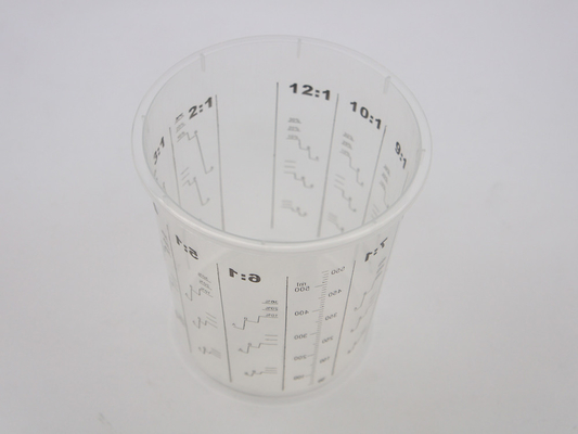 650 ml Disposable Mixing cup Auto Plastic Single Use plastic pots measuring printed cup calibrated-up cup supplier
