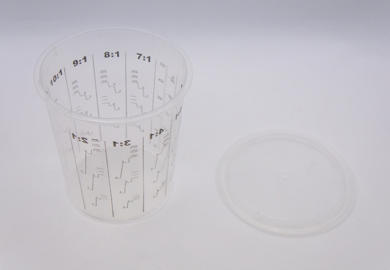 650 ml Disposable Mixing cup Auto Plastic Single Use plastic pots measuring printed cup calibrated-up cup supplier