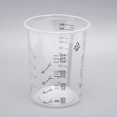 600ml Disposable Mixing cup Auto Plastic Single Use plastic pots measuring printed cup calibrated-up cup supplier