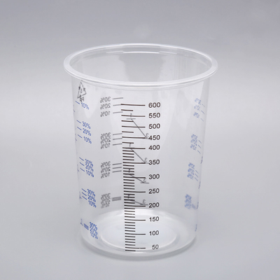 600ml Disposable Mixing cup Auto Plastic Single Use plastic pots measuring printed cup calibrated-up cup supplier