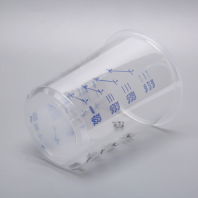 600ml Disposable Mixing cup Auto Plastic Single Use plastic pots measuring printed cup calibrated-up cup supplier