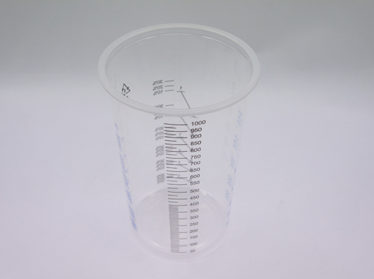 1000ml Disposable Mixing cup Auto Plastic Single Use plastic pots measuring printed cup calibrated-up cup supplier